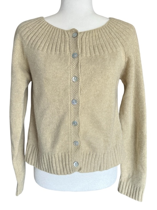 Sundance Sweaters - Sundance Lambswool Cardigan Sweater Cream Ribbed Cottagecore Womens Large